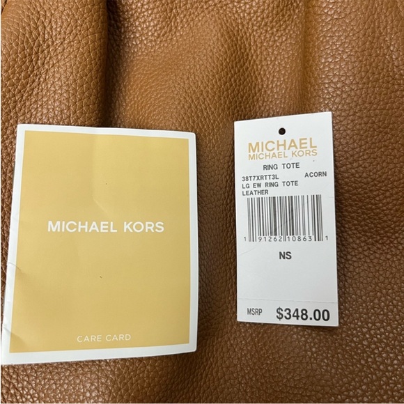 2 Michael Kors Ring Tote Leather Bags- 1 Black and 1 Brown Leather NWT - Picture 11 of 16